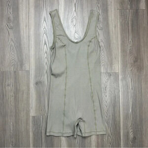 NWT Tan‎ Lines Sage Green Ribbed Shorts Bodysuit/Jumpsuit